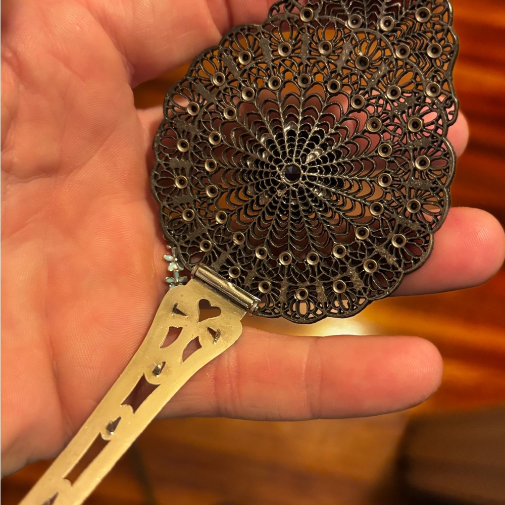 Vintage Elegant Blue Filigree Hair, Fur, dress Clip 1800’s-1920’s - Picture 5 of 8